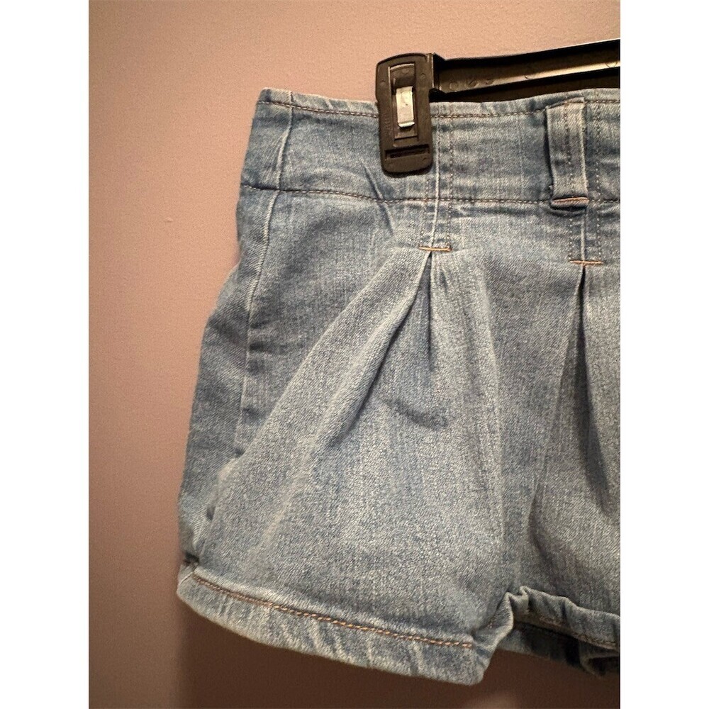 Almost Famous Skort Womens Size L Light Wash Blue Pleated Denim Mini Skirt - Picture 4 of 11